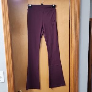 Burgundy Werk Flared Leggings Size Small NWOT